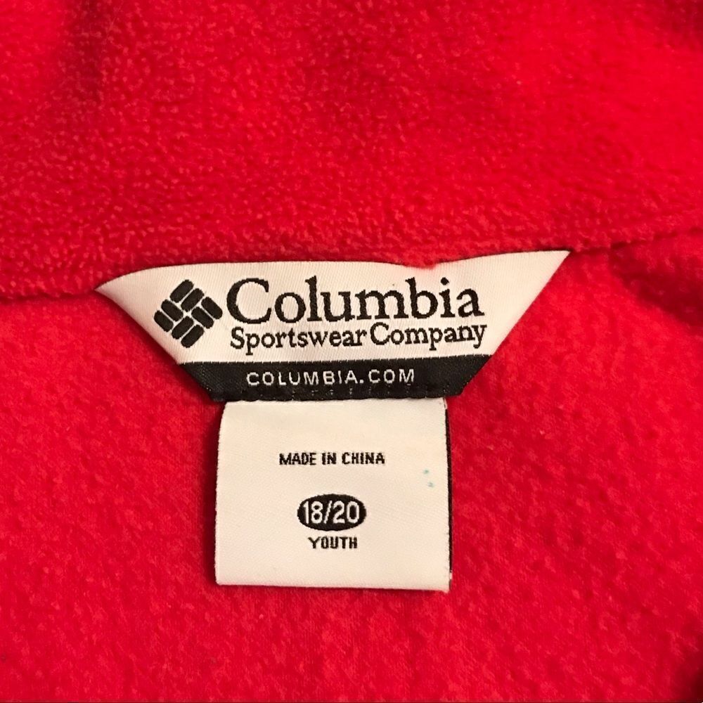 Columbia Youth Red Full Zip Fleece Jacket Sz 18/20 - Picture 4 of 8